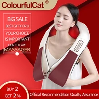 electric kneading massager for neck and back shoulder shiatsu massage with heat vibration deep kneading to relieve pain