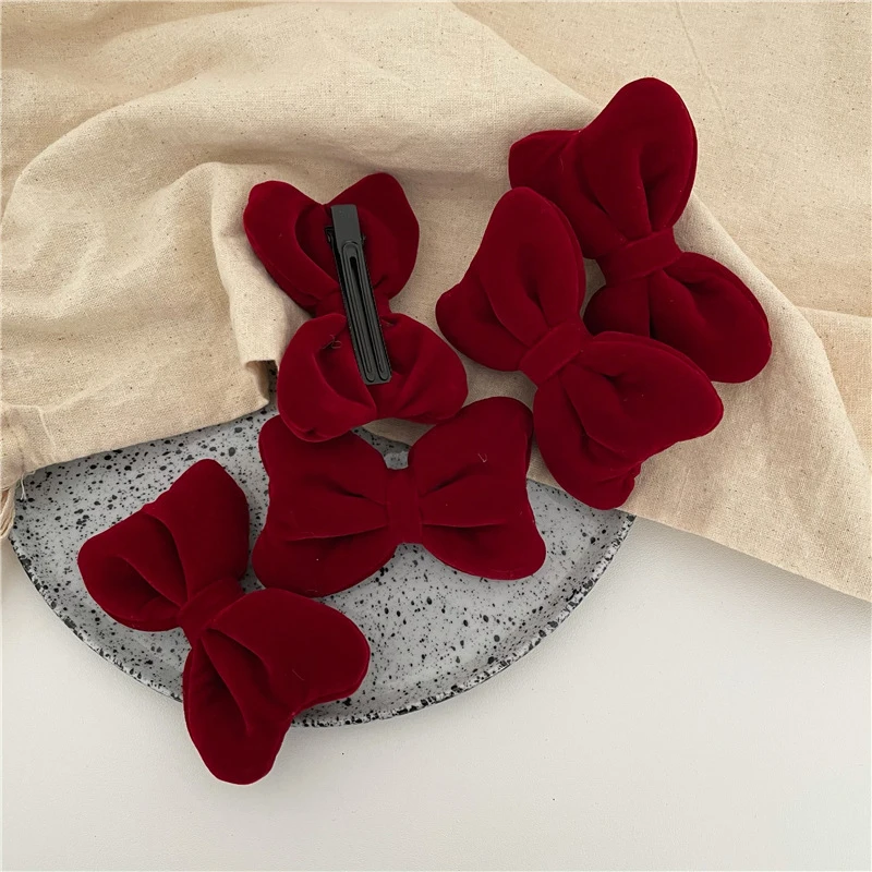 

Korean Version New Fashion Velvet Hair Bow Hairpins Women Elegant Hair Clips Barrettes Bowknot Girl's Hairpin Hair Accessories