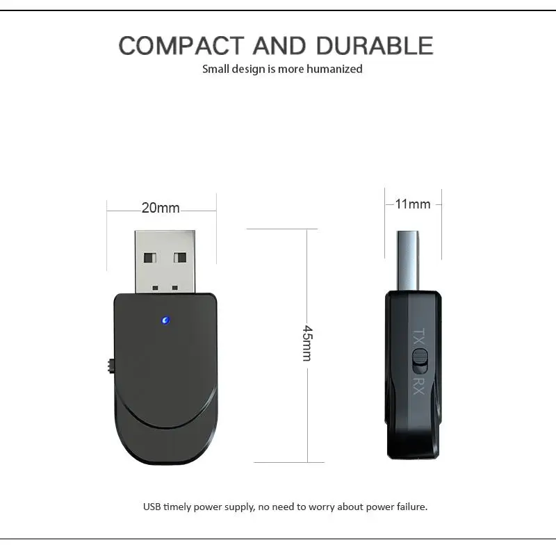 HiMISS Bluetooth 5 0 аудио приемник передатчик мини стерео USB 3 мм разъем для ТВ ПК