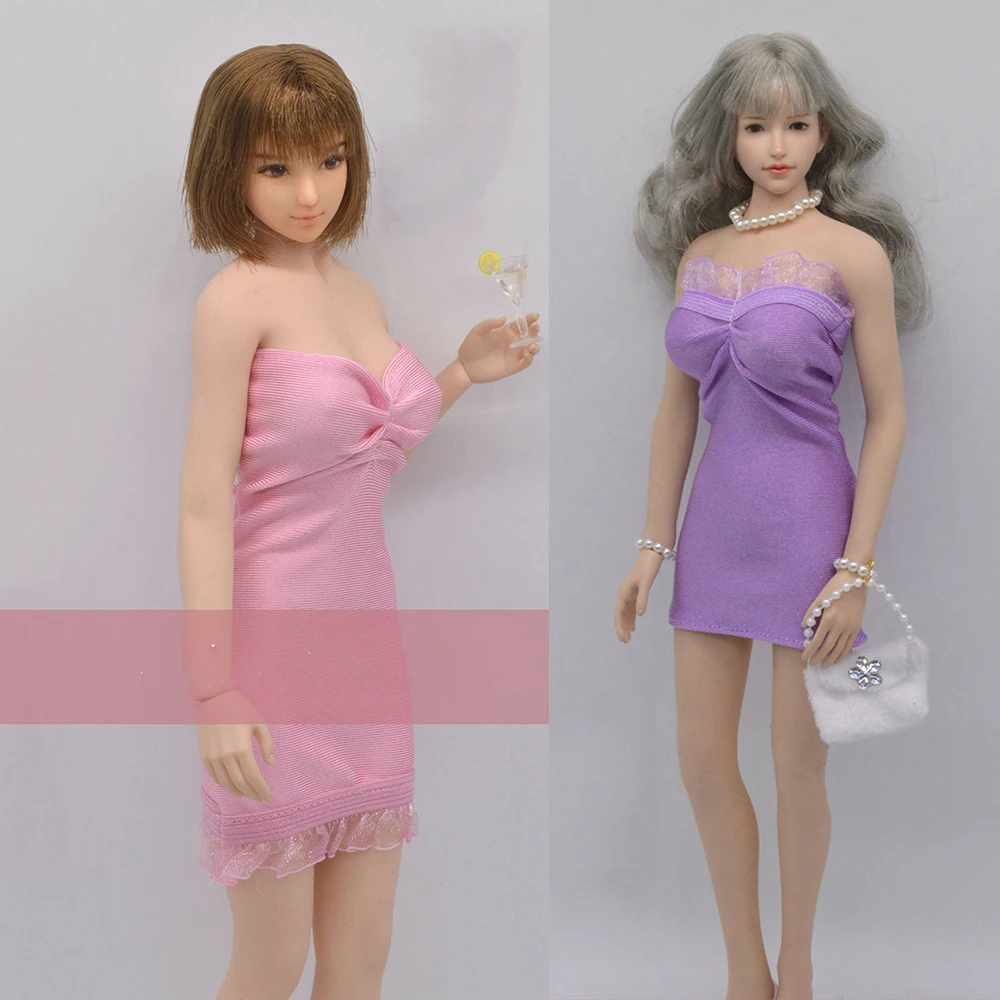 

In Stock 1/6 Scale Sexy Female Figure Accessory Tube Top Bag Hip Strap Dress Clothes Model for 12 inches Action Figure