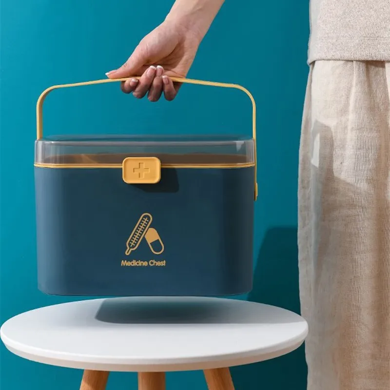 Аптечка первой помощи коробка для хранения лекарств бытовой пластиковый