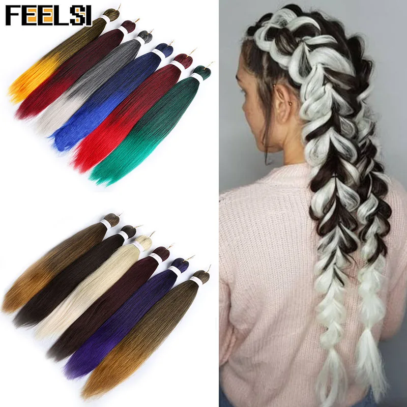 EZ 24 дюйма Джамбо косички длинные пряди Омбре крючком синтетические для