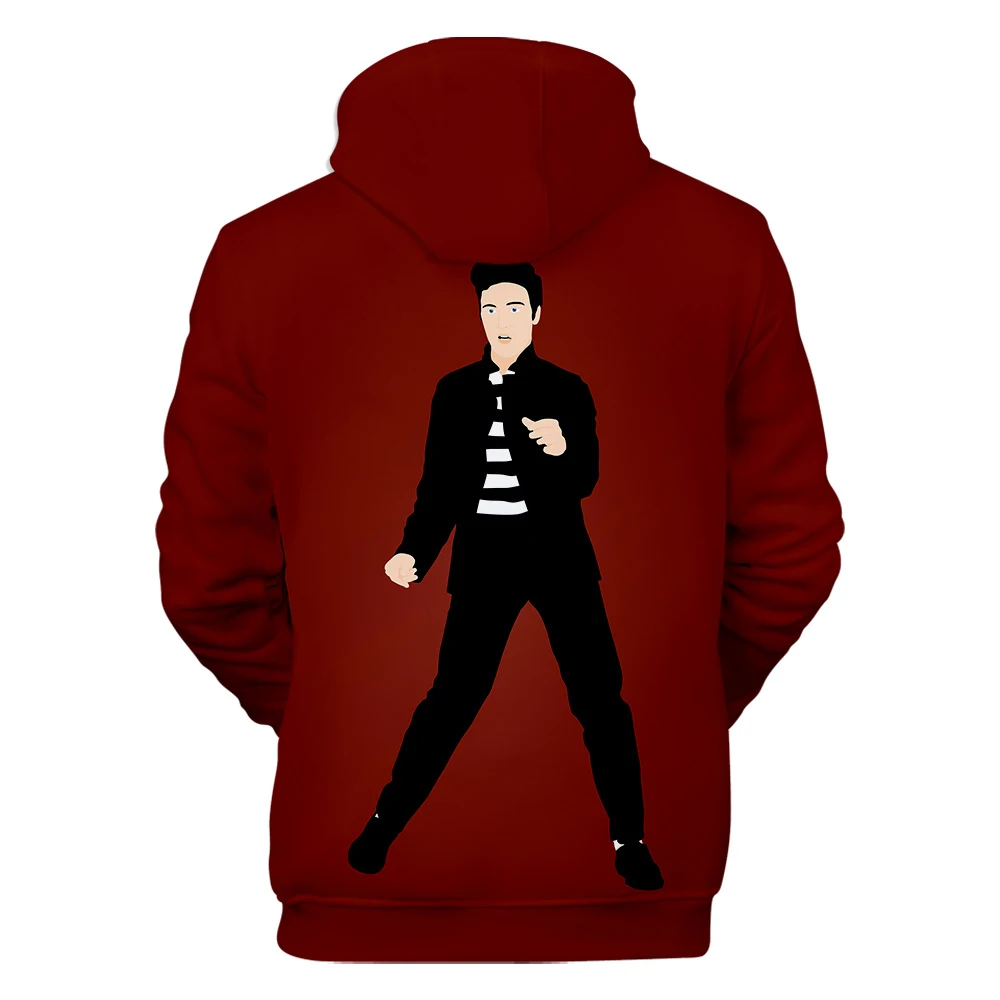 Elvis Presley new men and women 3D hoodie fashion orange casual Elvis Presley Harajuku 3DHooded autumn and winter pullover