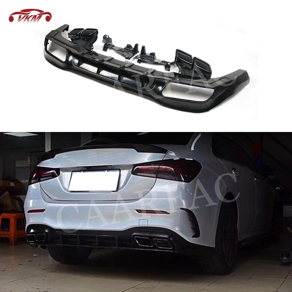 Класс PP Диффузор губа на задний бампер для Mercedes Benz W177 A180 A200 A250 A35 2019 2020 4 розетки