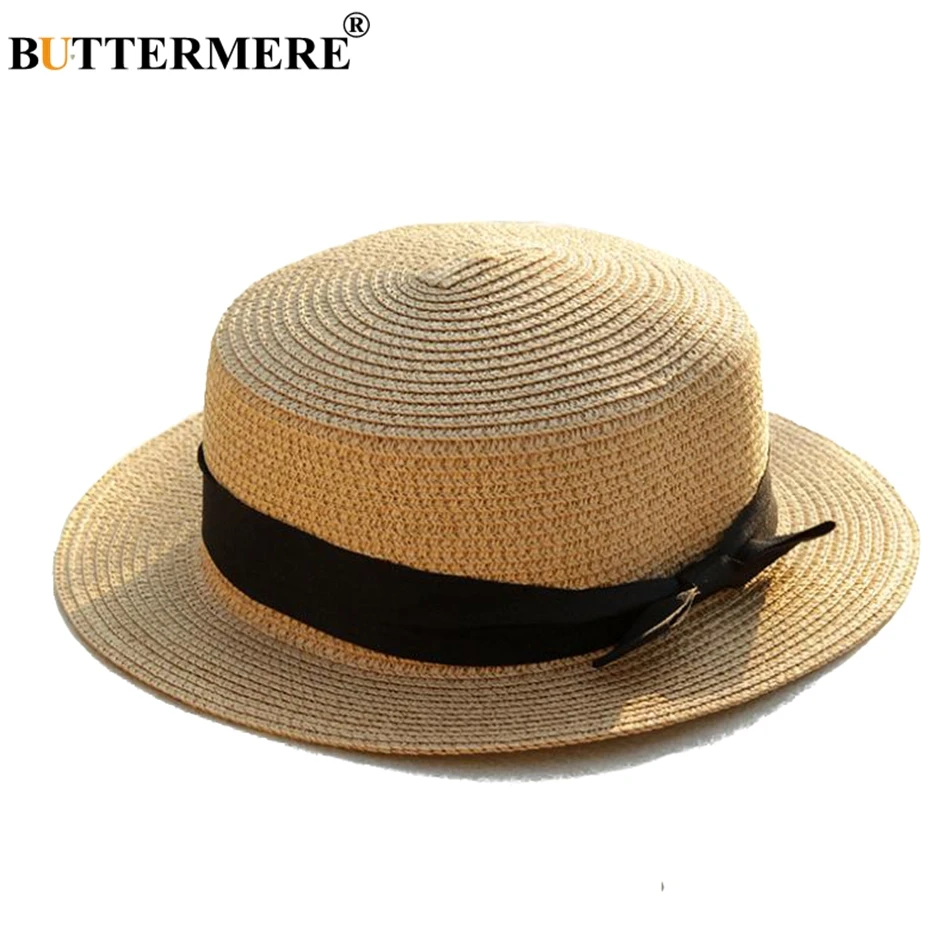 Летняя соломенная шляпа BUTTERMERE белая от солнца женская шапочка с бантом для пляжа