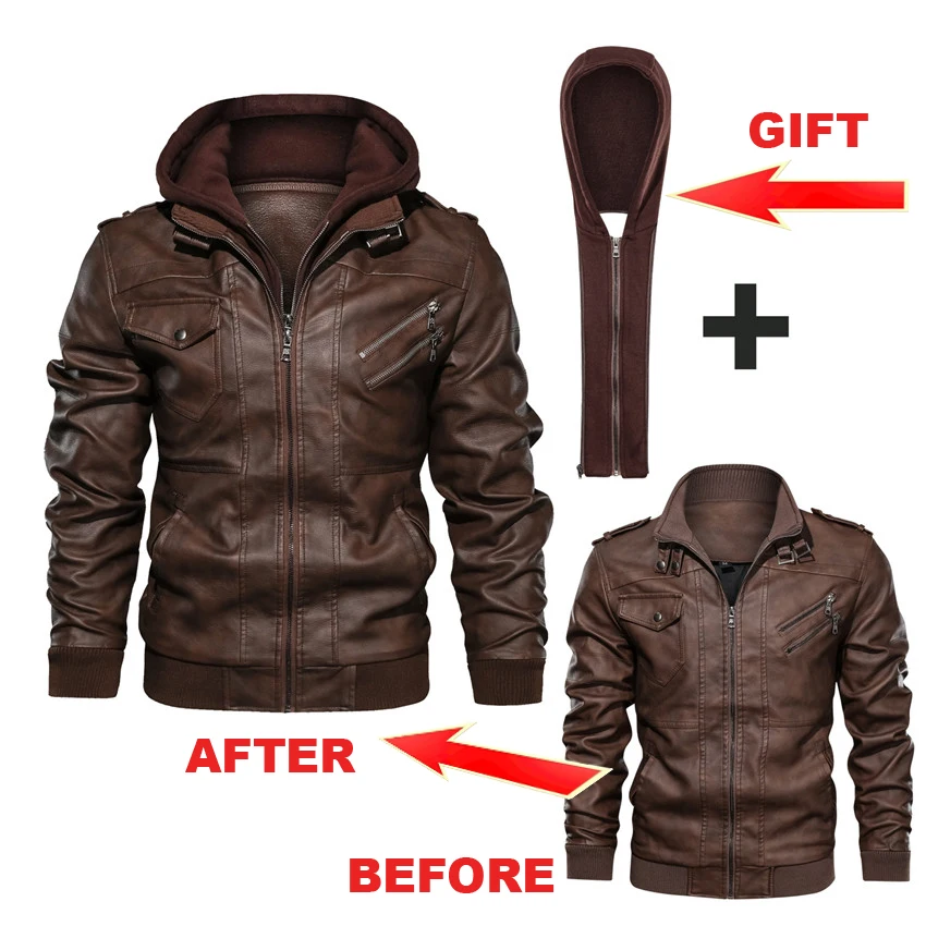 

Мужские кожаные пальто на осень 2020, повседневная мотоциклетная куртка из искусственной кожи, мужские байкерские куртки, европейские размер...