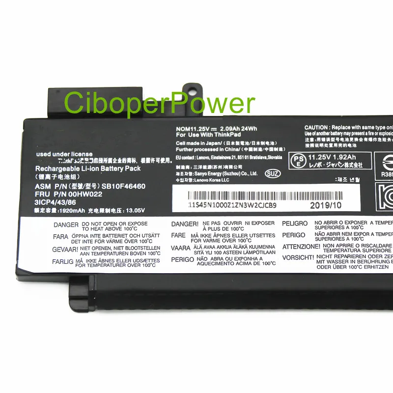 00HW022 00HW023 01AV406 SB10F46460 L16M3P73 00HW038 01AV462 Аккумулятор для ноутбука T460s T470S | Компьютеры и