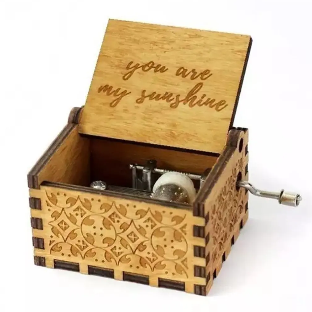 Классическая Музыкальная коробка ручной работы деревянная музыкальная шкатулка