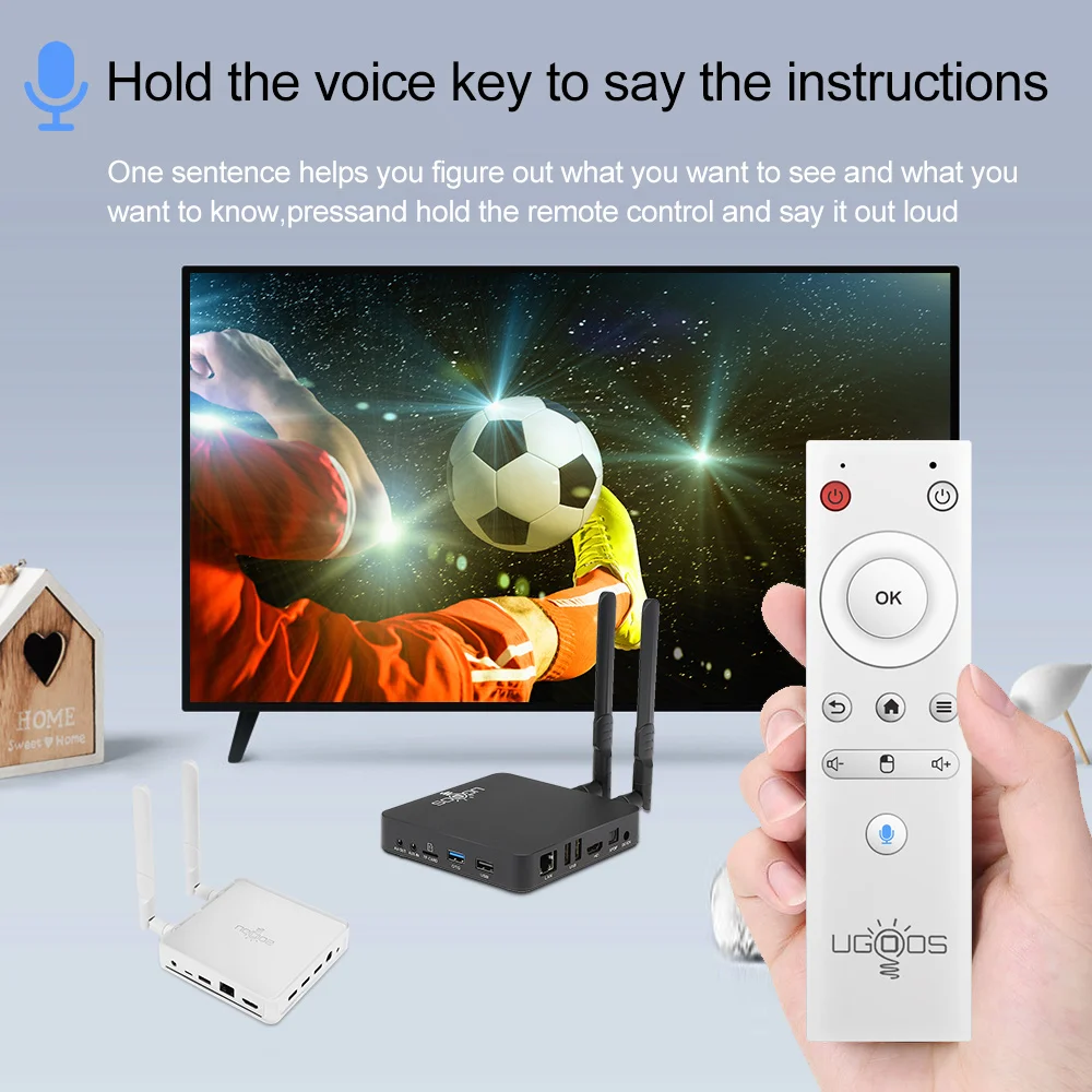 Original Ugoos BT Voice Remote Control for AM7 AM6B Plus X4 Pro Cube TOX1 X3 Android TV Set Top Box | Электроника