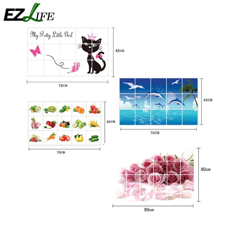 Кухонная настенная наклейка из ПВХ водостойкая загрязненная нефтью высокая