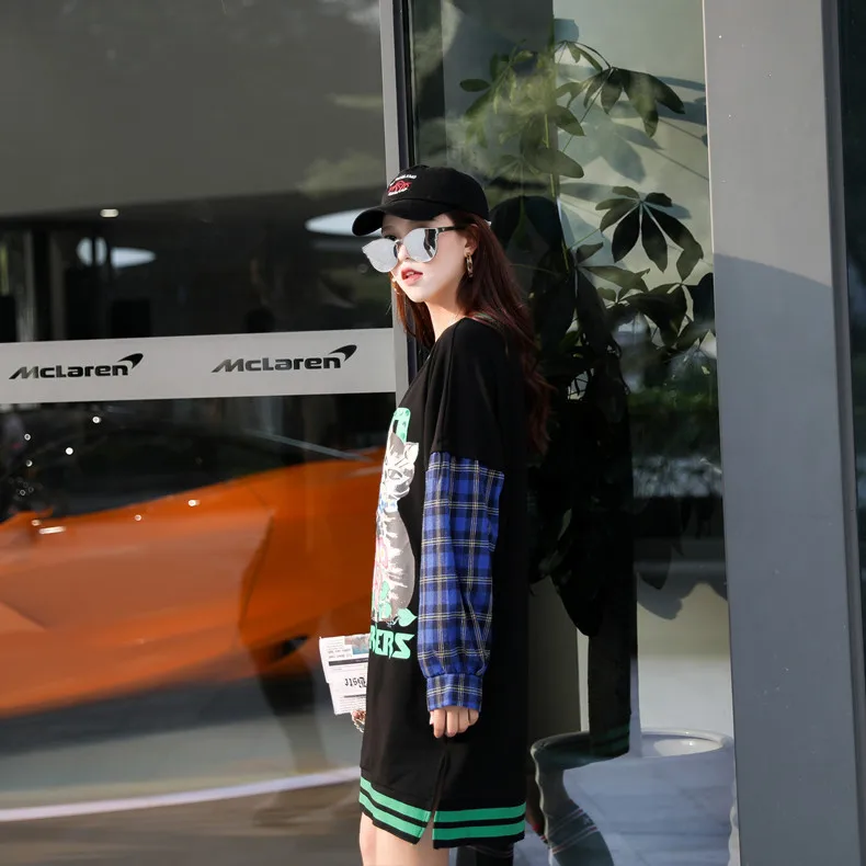 Женская рубашка с длинными рукавами контрастного цвета Осенний джемпер