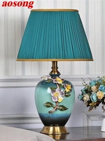 aosong modern table lamps enamel ceramic desk light led for home creative hotel bedroom decoration