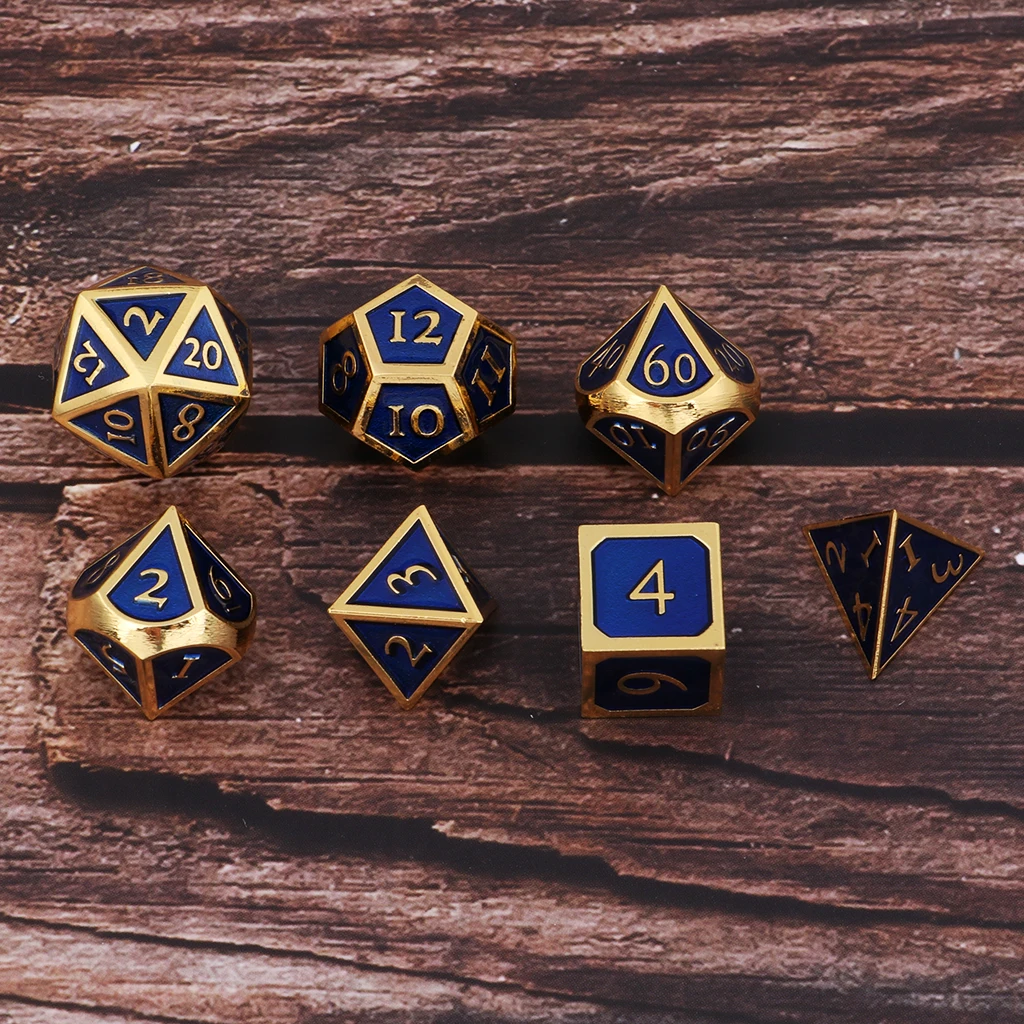 7 шт. цинковый сплав многогранные игральные кости DND столовые сервизы Die