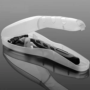 Модный мужской чехол для бритвы, бритвенный ящик, лезвия, аксессуары для путешествий, чехол для костюма, портативный пластиковый держатель, органайзер для багажа