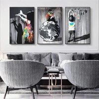 wall artwork banksy graffiti art canvas painting on the wall art posters prints wall pictures for living room home wall cuadros