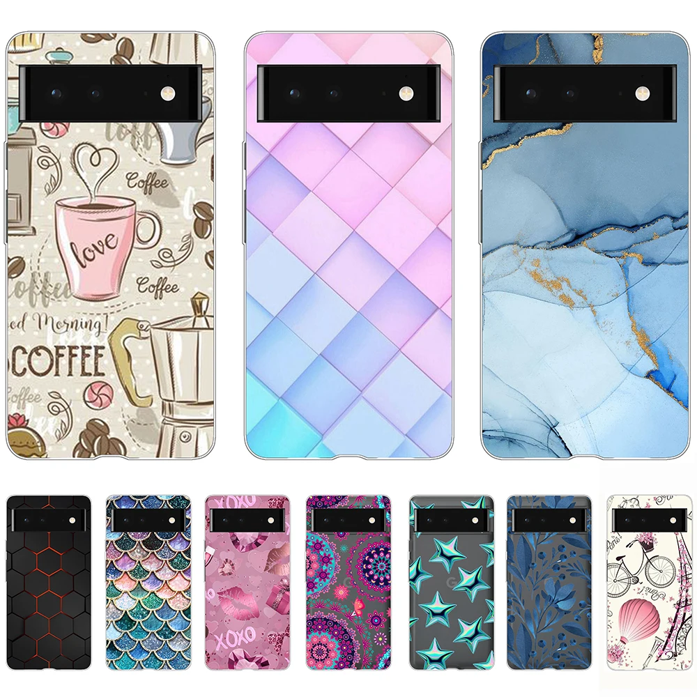 

for Google Pixel 6 6Pro Case Soft Silicon luxury transparent Cover on Pixel Anti-fall Shockproof flexible Coque Bumper Non-slip