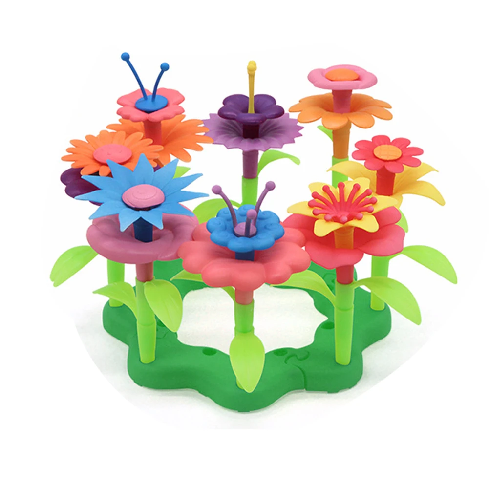 46pcs Flower Arrangement For Kids Learning DIY Toddler Fun Educational Children Assemble Toy Colorful Growing Playset Craft | Игрушки и