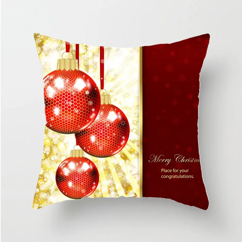 

3D Christmas pattern printed Polyester Decorative Pillowcases Throw Pillow Cover Square Zipper Pillow cases style-3