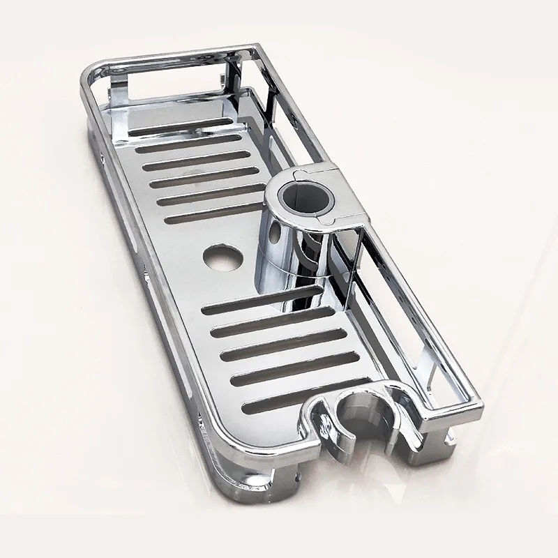 

Shower Shelf Rectangle Detachable Lifting Storage Tray Rack Plastic Holder Saving Space Kitchen Bathroom Accessories