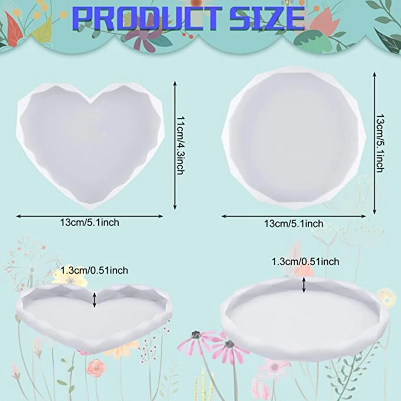 

Resin Silicone Molds Heart-shaped Round Coaster Epoxy Molds Resin Casting Molds for Making Coasters DIY Resin Artwork