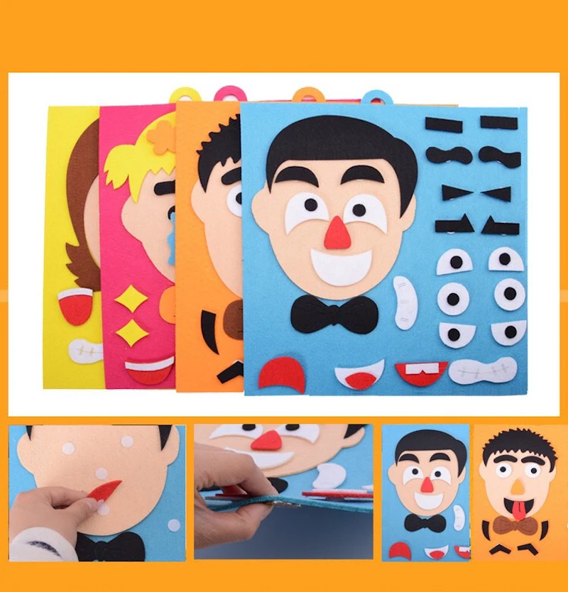 Children Recognition Training EVA 3D Parents and Kids Five Sense Organs DIY Assembling Puzzles Jigsaw 1 Set Educational Toys