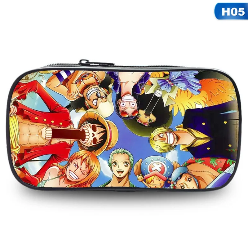 

Anime One Piece Pencil Bag Manga Figures Luffy Zoro Sanji Pen Case Large Capacity Stationery Storage Pouch