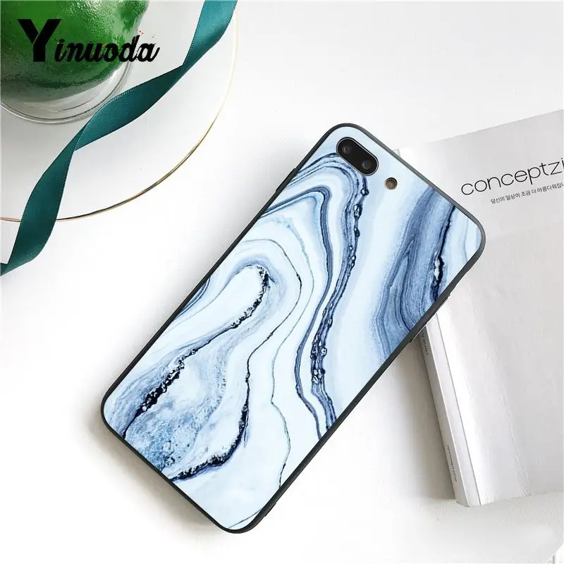 Yinuoda художественная мраморная краска ТПУ мягкий силиконовый черный чехол для