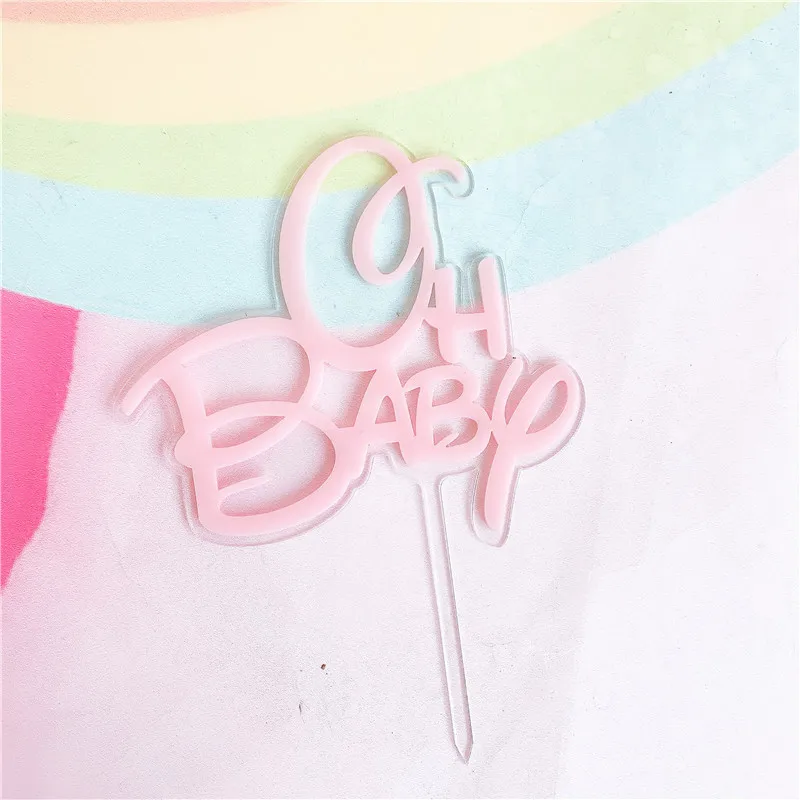 Double Layers Oh Baby Acrylic 1st Happy Birthday Cake Topper Shower Party Supplies Decorating Kids Favors | Дом и сад