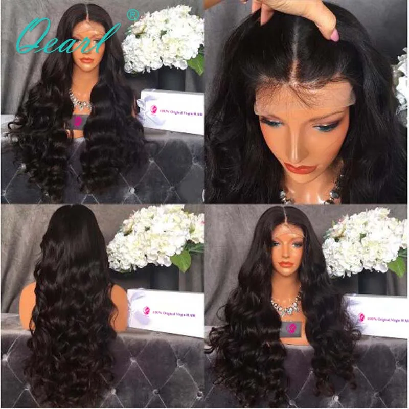 

Long 30"32" Human Hair Lace Front Wig 13x4 Human Hair Wigs Brazilian Wavy REmy Hair Glueless 250% 300% Thick Density Qearl