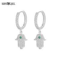fashion cubic zircon hand earrings korean style green eye earrings for women wedding jewelry 2020