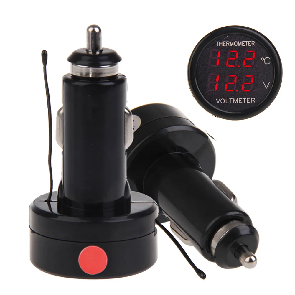 

12-24V Cigarette Lighter Car Charger Temperature Voltage Display Auto Truck Power Outlet Socket Car Truck