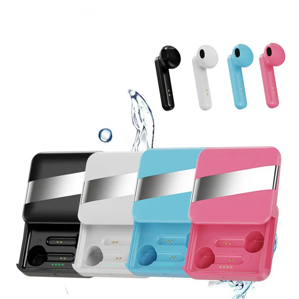 

Wireless 5.0 Sports Earphone Semi-In-Ear Touch Stereo Music Waterproof Earbuds With Charging Box Support Microphone