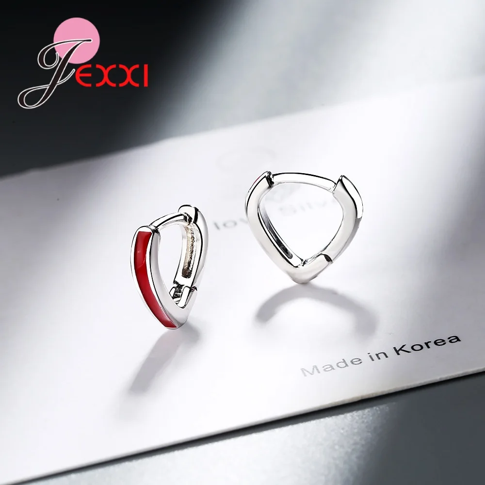 

Special Sale 925 Sterling Silver Hoop Earrings Love Heart Loop Ear Decoration Jewelry for Female Lady Real Pure Love Gifts