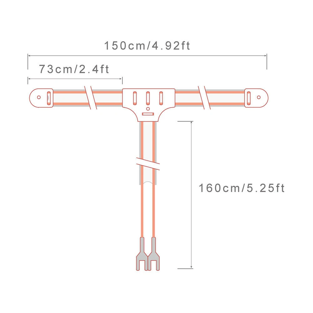 

300 Ohm Dipole Antenna Cable Indoor FM PE Home Multipurpose Durable Transparent Stereo Receiver Radio With 2 Pin T Type