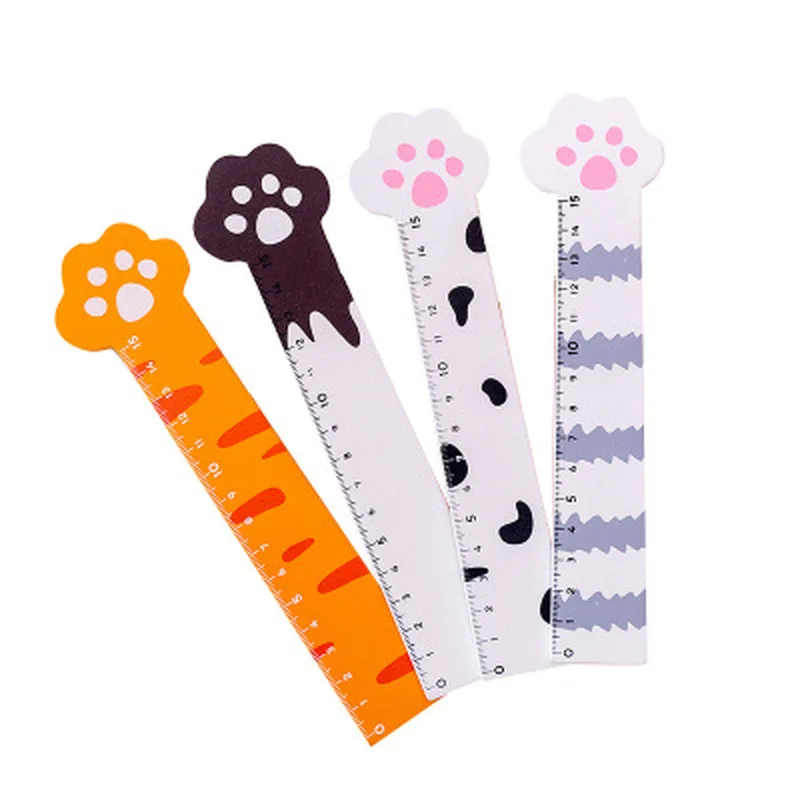 Cat Claw Cute Ruler Design Ruler Stationery Novel Cartoon Rules Student Set of Drafting Rules Stationery Kawaii School Supplies