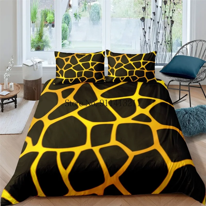 Комплект постельного белья из 2/3 предметов роскошный с геометрическим принтом