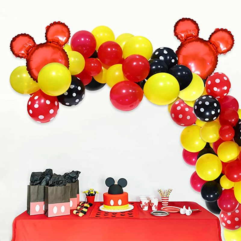 

108pc/lot Disney Mickey Mouse Birthday Party Decorations Baby Shower Party Decor Kids Toys Ballon Party Supplies Set