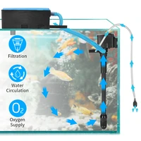aquarium fish tank filter air pump oxygen increase 3 in 1 submersible adjustedable for filtering water flow air increase