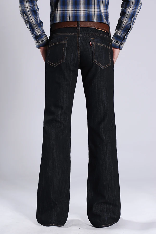 Новые джинсы мужские ботинки с вырезами толстые брюки клеш высокой талией Зимние