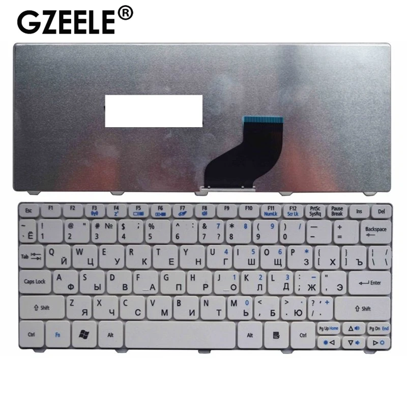 GZEELE клавиатура для acer Aspire One D255 D255E D257 AOD257 D260 D270 AOD260 AO521 AO532 AO533 532 532H 521 533 RU Русский - Цвет: Белый