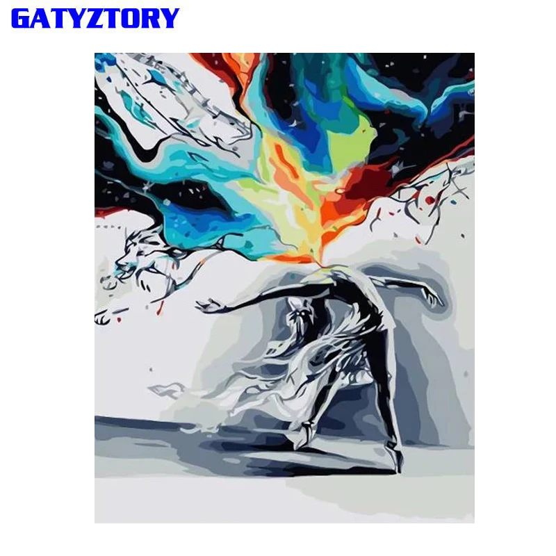 GATYZTORY Рамка Картина Diy картина по номерам Рисунок Живопись девушка стены художественное полотно по номерам для Домашний декор художественное произведение искусства - Цвет: 991111