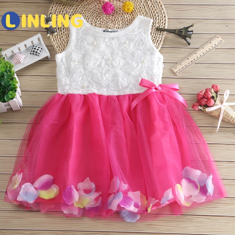 

LINLING Cute Girls Dress Flower Children Summer Clothes Casual Wear Princess Dress Butterfly Costume Baby Girls Dress 1-4Y V857