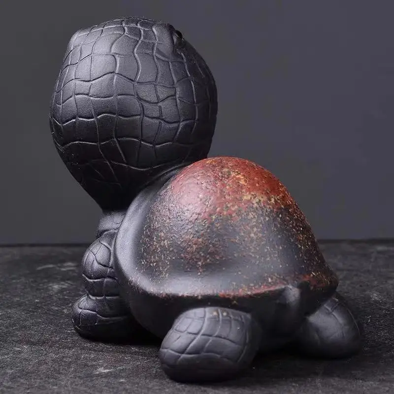

Vintage Ceramic Handmade Tortoise Tea Pet Purple Clay Office Desktop Bonsai Mini Cute Turtle Ornament Animal Figurine Home Decor