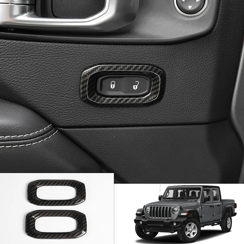 

Автомобильные аксессуары для Jeep Wrangler JL / Gladiator JT 2019 2020 2021 ABS крышка кнопки внутренней двери отделка 2 шт.