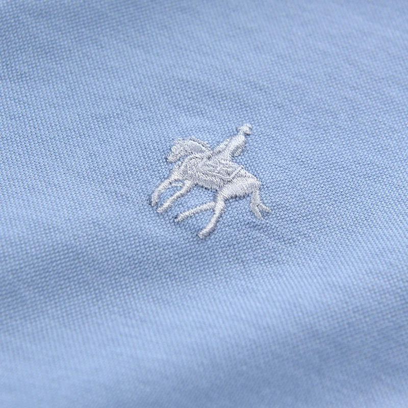 Men's Formal Shirt 100% Cotton Long Sleeve Oxford Top S-4XL Spring And Autumn Fashion Buttons With Embroidery For Men Clothing