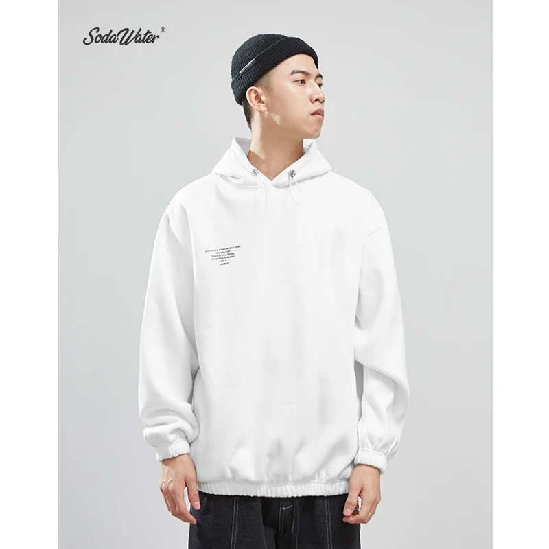 Мужские флисовые толстовки SODAWATER Повседневный пуловер в стиле хип-хоп модная