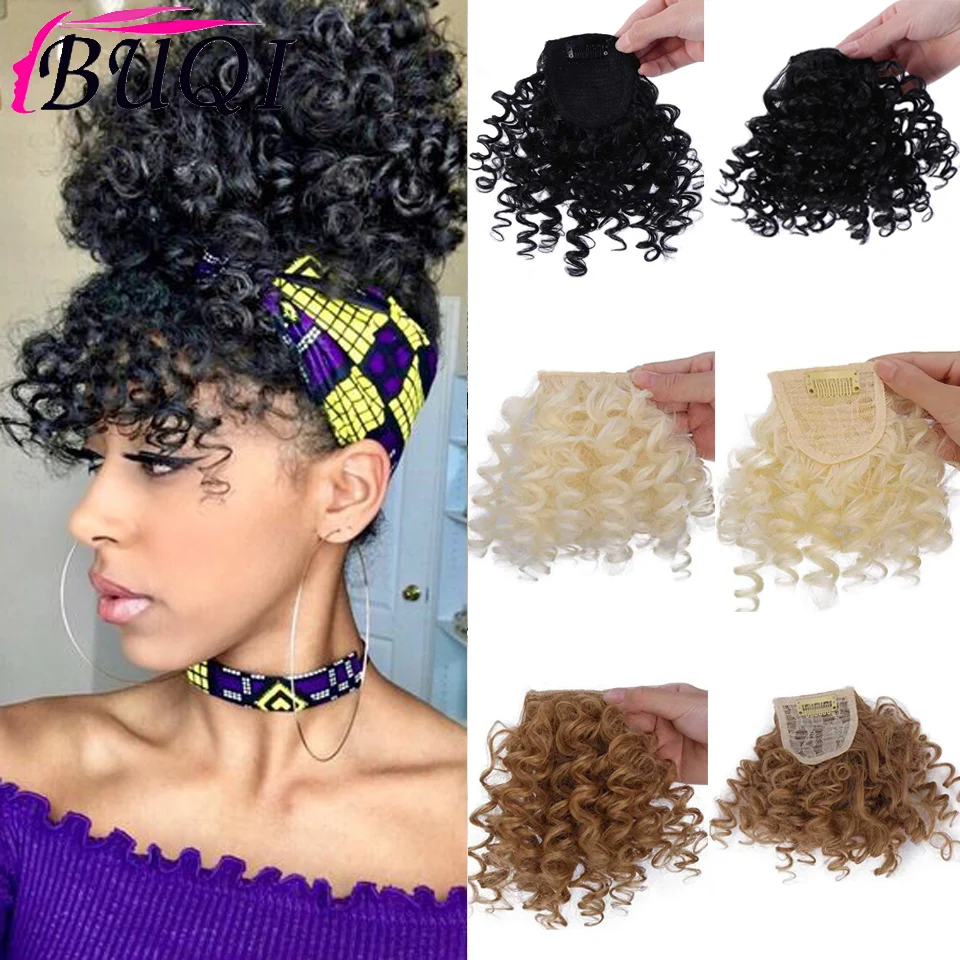 Искусственные волнистые челки с бахромой BUQI 5 дюймов 3 цвета высокотемпературное