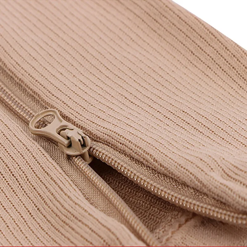 

Unisex Compression Socks Elastic Zipper Legs Support Open Toe Knee Stockings Calf Leg Varicosity Support Elastic Socks ZL07