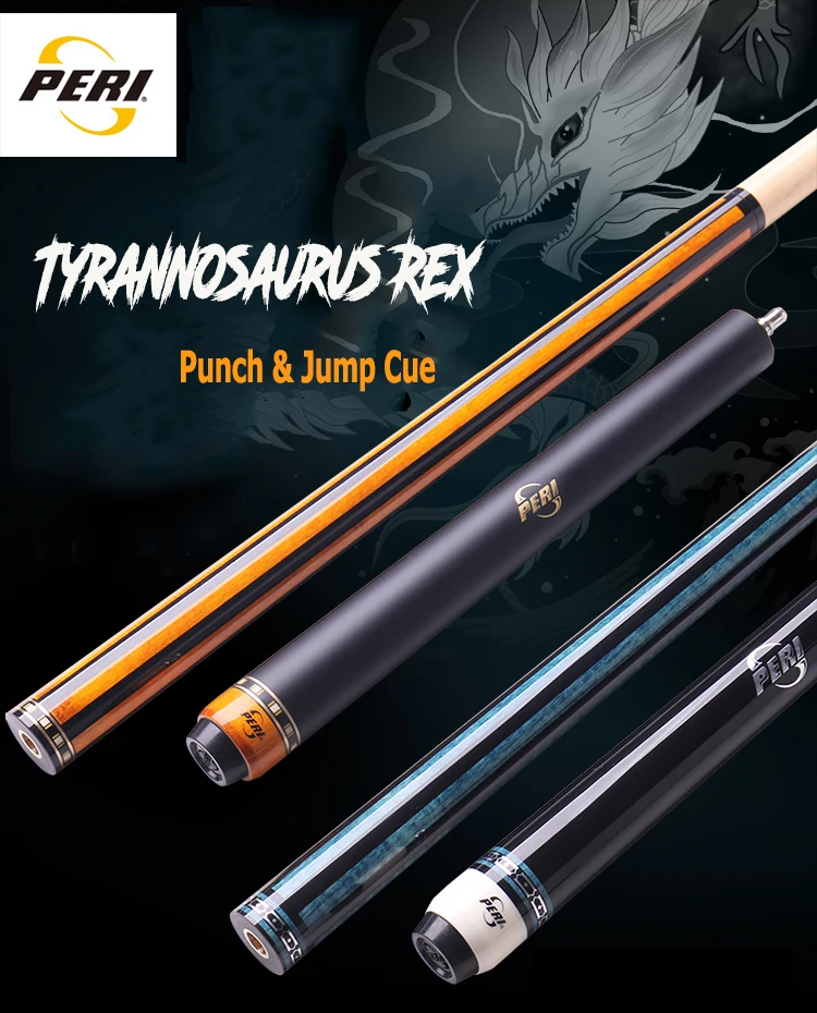 

Peri Tyrannosaurus Rex kick-off Punch Jump Cue Short Integrated Billiards