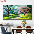 5D алмазная живопись, Набор для вышивки крестиком, полный квадратныйкруглый пейзаж, дерево, алмазная вышивка сделай сам, весенний пейзаж, мозаика, подарок